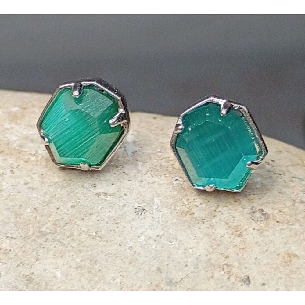 Kendra Scott Green Crystal Stud Earrings
